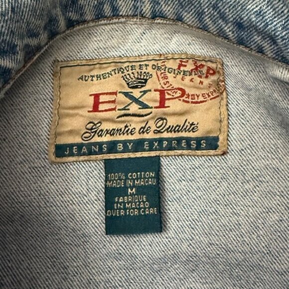 Vintage EXP Jeans By Express Denim Jean Jacket Y2K Men's Size M - Picture 5 of 6